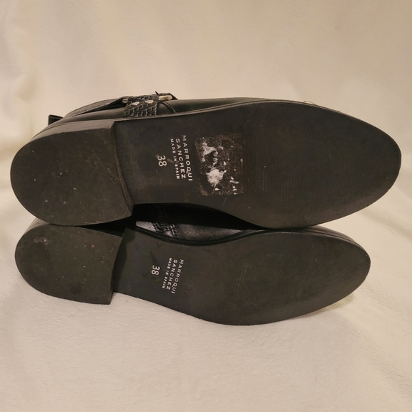 Marroqui Sanchez Blk Leather Harness Ankle Boot Sz 38 EUC - Picture 11 of 13